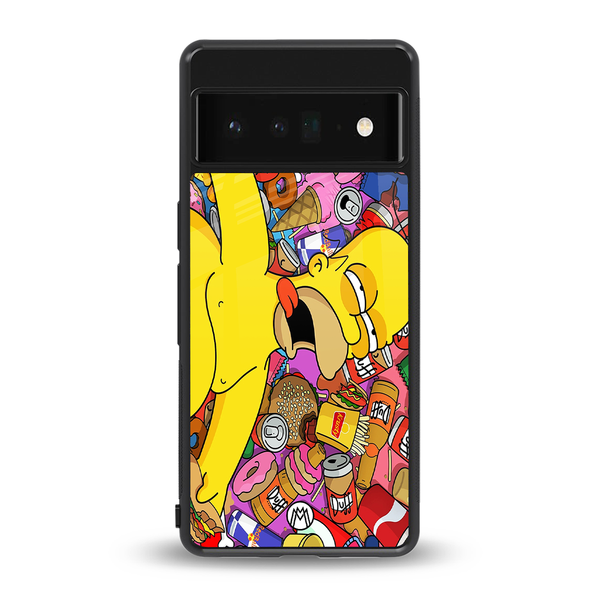 drunk homer simpsons back phone cover | glass case for google pixel 6 pro