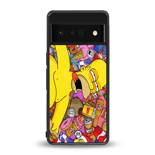 drunk homer simpsons back phone cover | glass case for google pixel 6 pro
