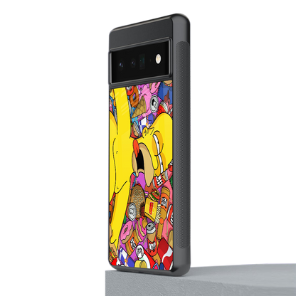 drunk homer simpsons back phone cover | glass case for google pixel 6 pro