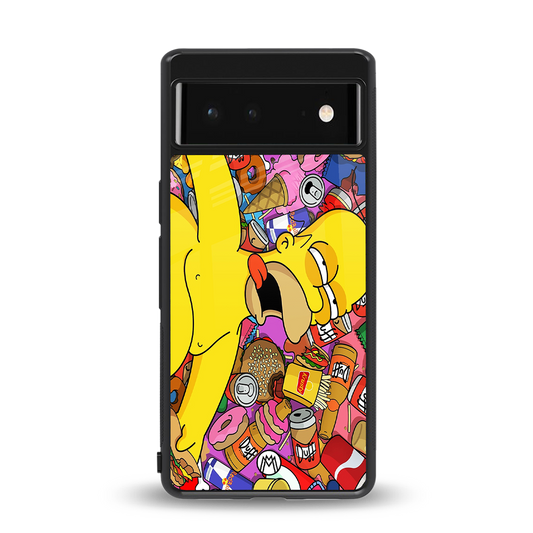 drunk homer simpsons back phone cover | glass case for google pixel 6