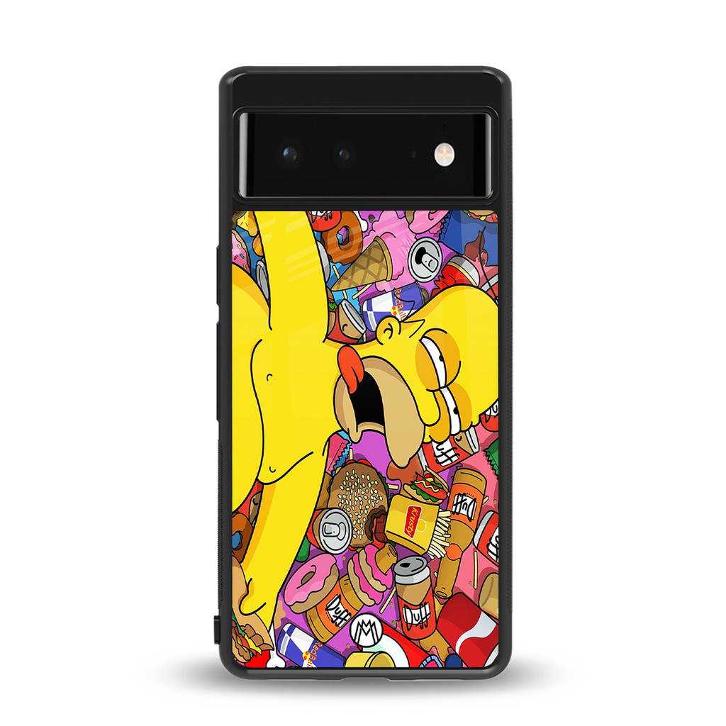 drunk homer simpsons back phone cover | glass case for Google Pixel 6A