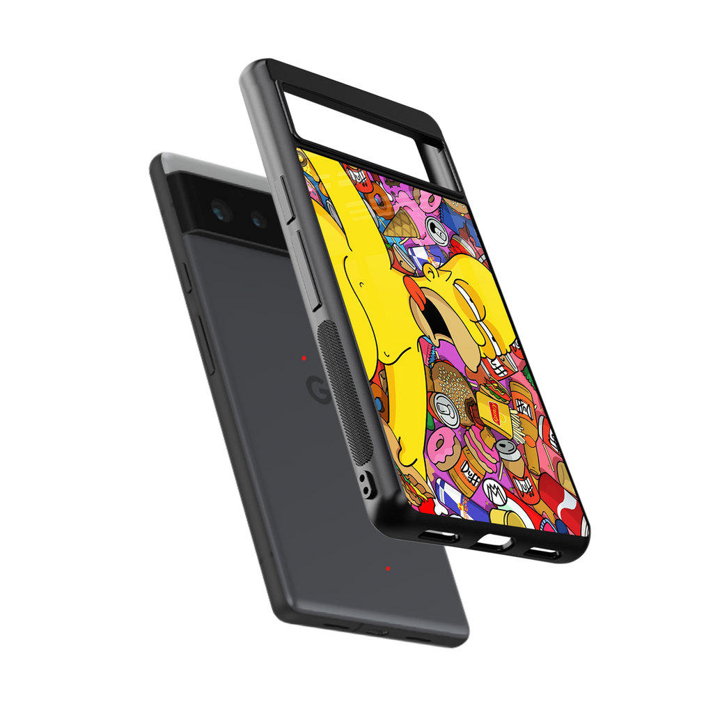 drunk homer simpsons back phone cover | glass case for google pixel 6
