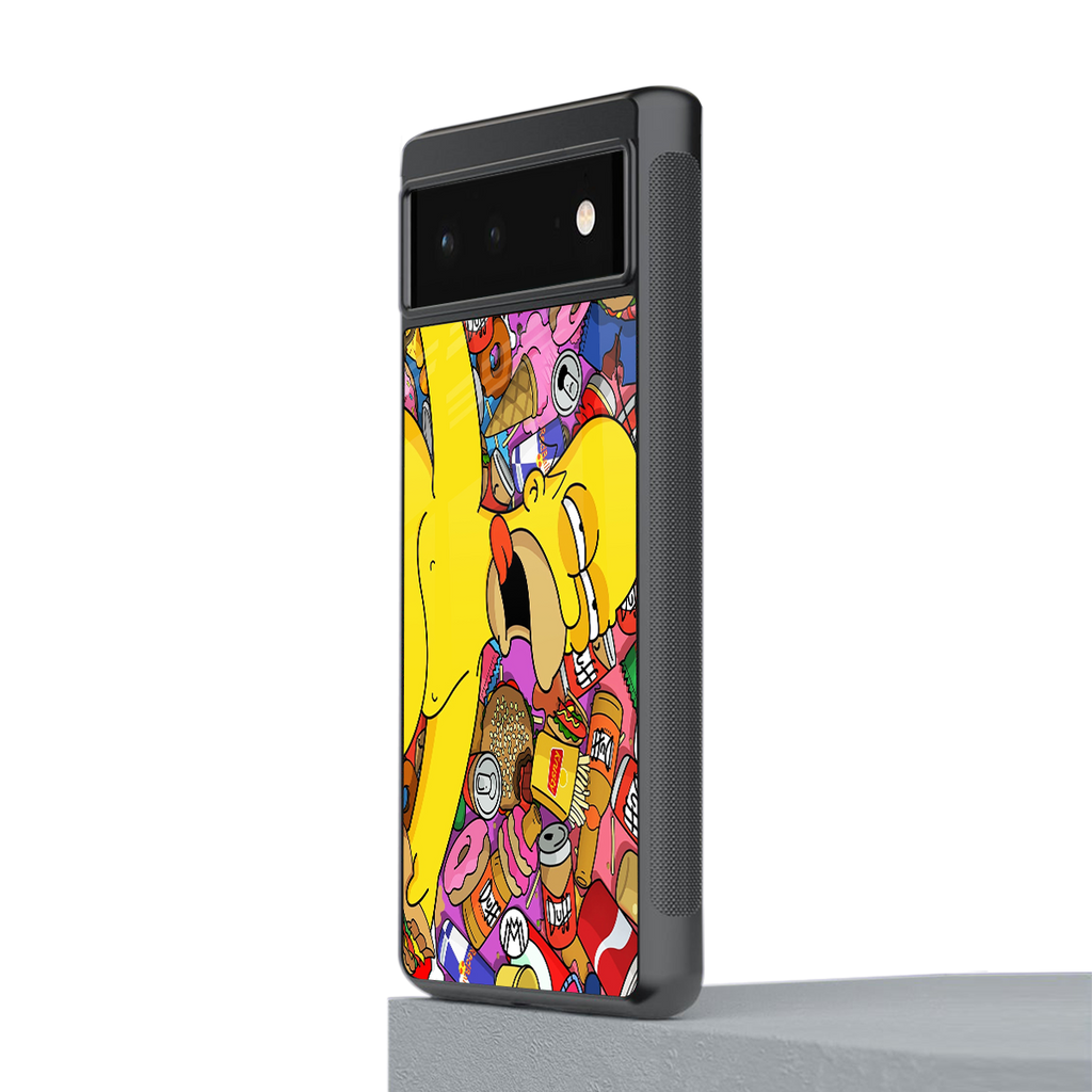 drunk homer simpsons back phone cover | glass case for google pixel 6