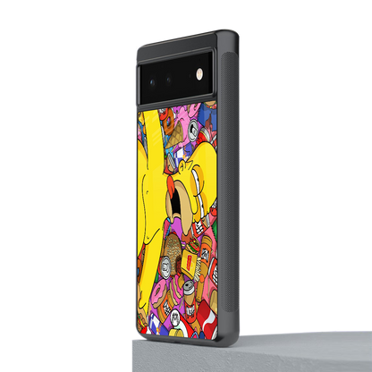 drunk homer simpsons back phone cover | glass case for Google Pixel 6A