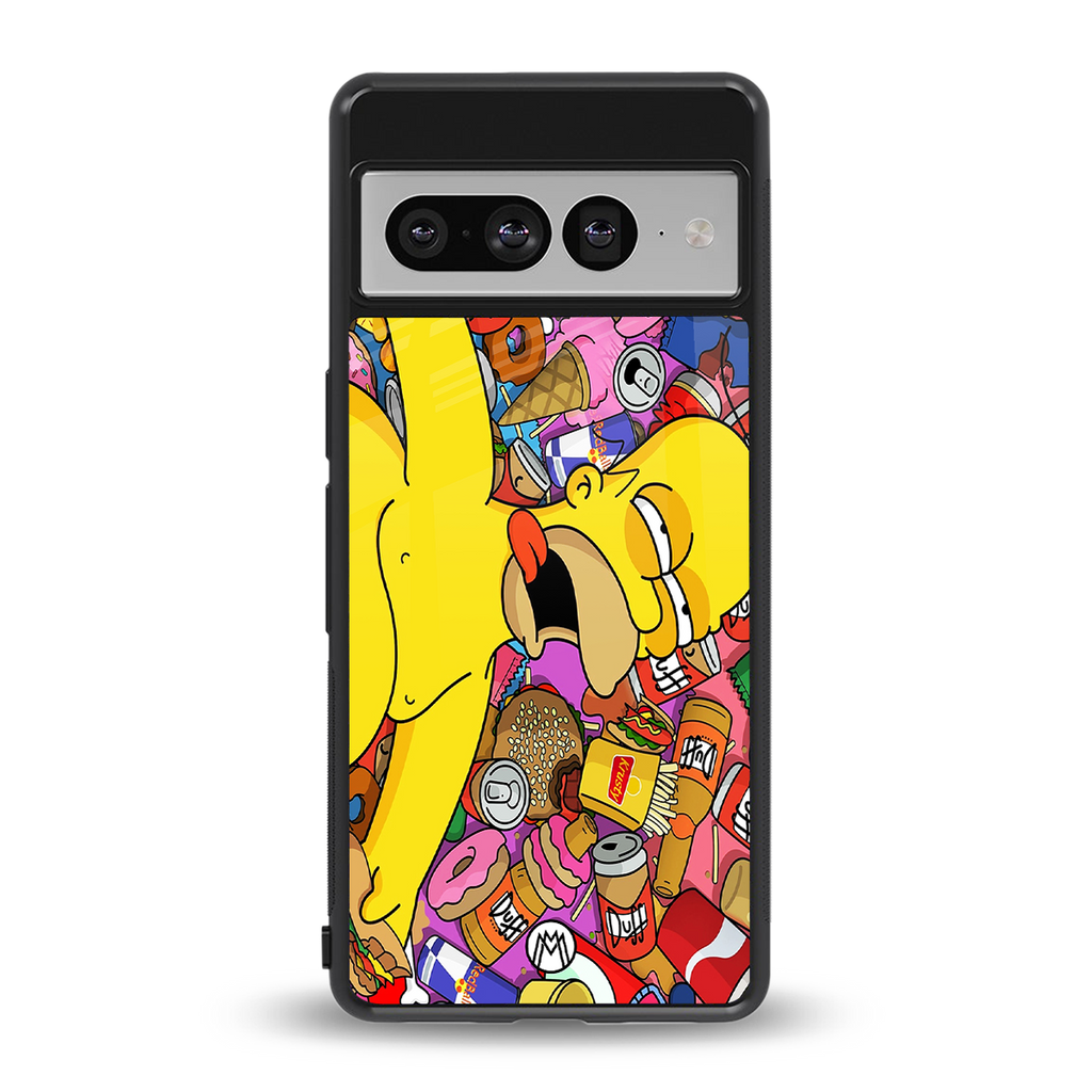 drunk homer simpsons back phone cover | glass case for google pixel 7 pro
