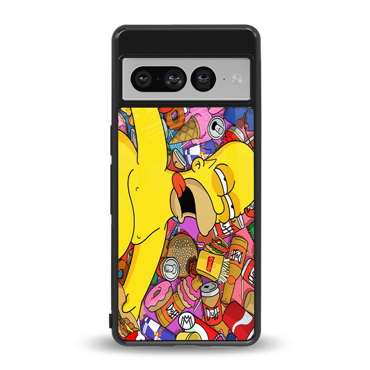 drunk homer simpsons back phone cover | glass case for google pixel 7 pro