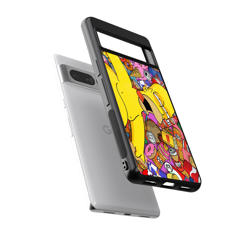 drunk homer simpsons back phone cover | glass case for google pixel 7 pro
