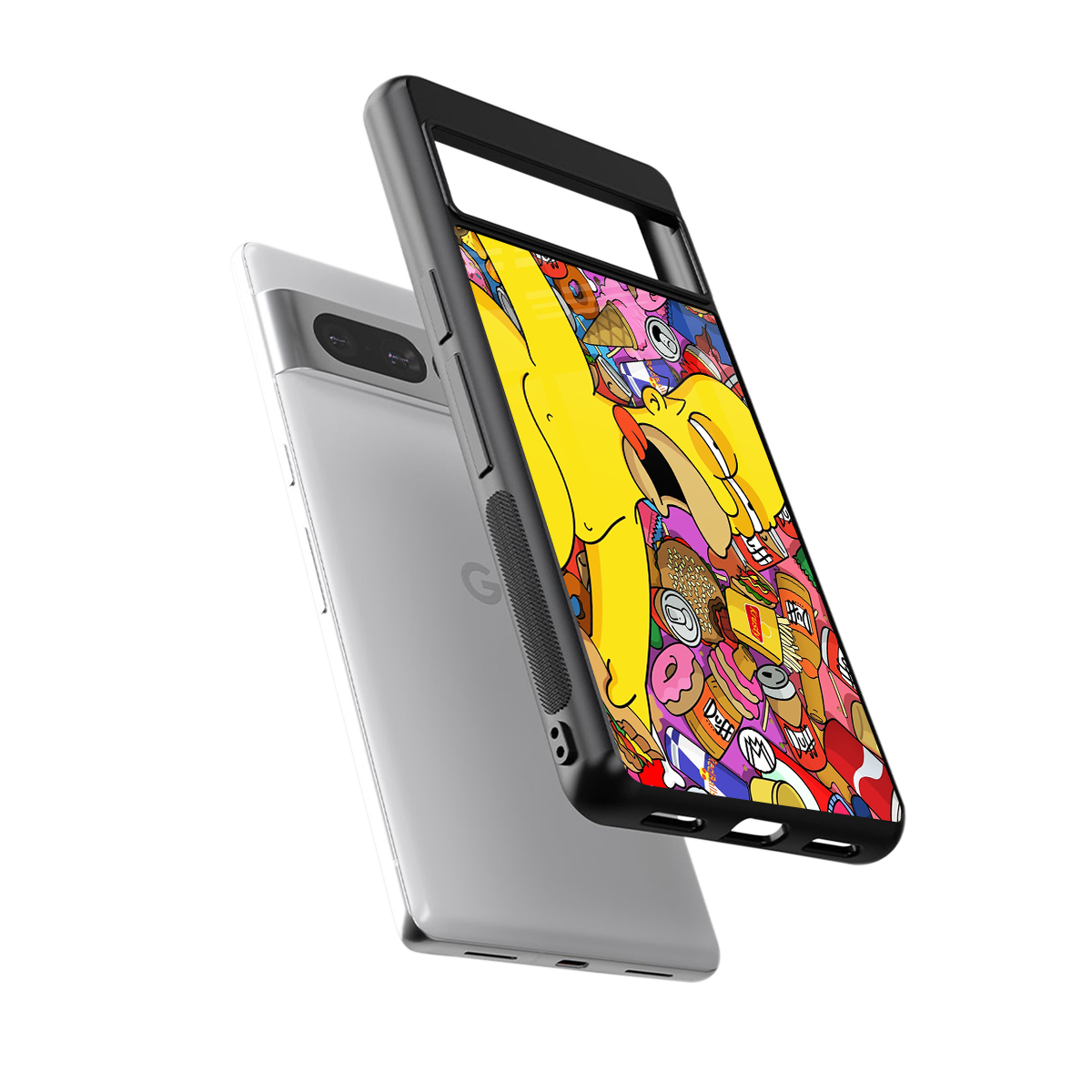 drunk homer simpsons back phone cover | glass case for google pixel 7 pro