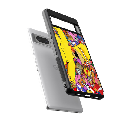 drunk homer simpsons back phone cover | glass case for google pixel 7 pro
