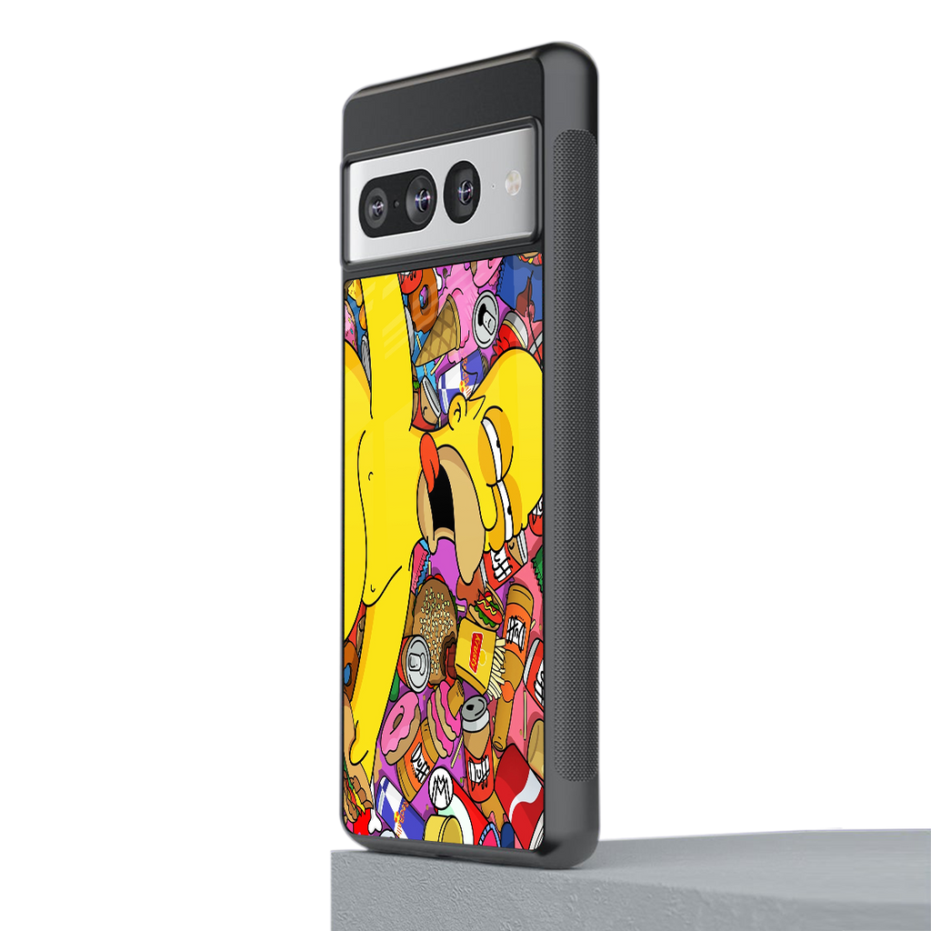 drunk homer simpsons back phone cover | glass case for google pixel 7 pro