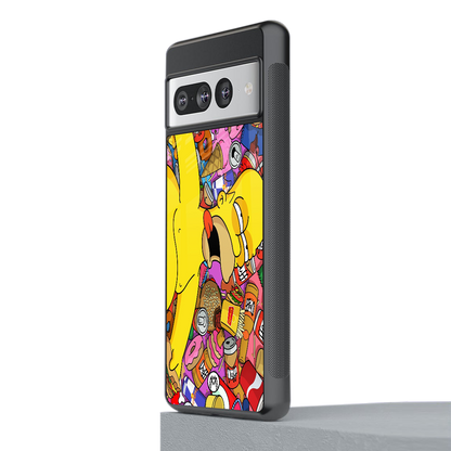 drunk homer simpsons back phone cover | glass case for google pixel 7 pro
