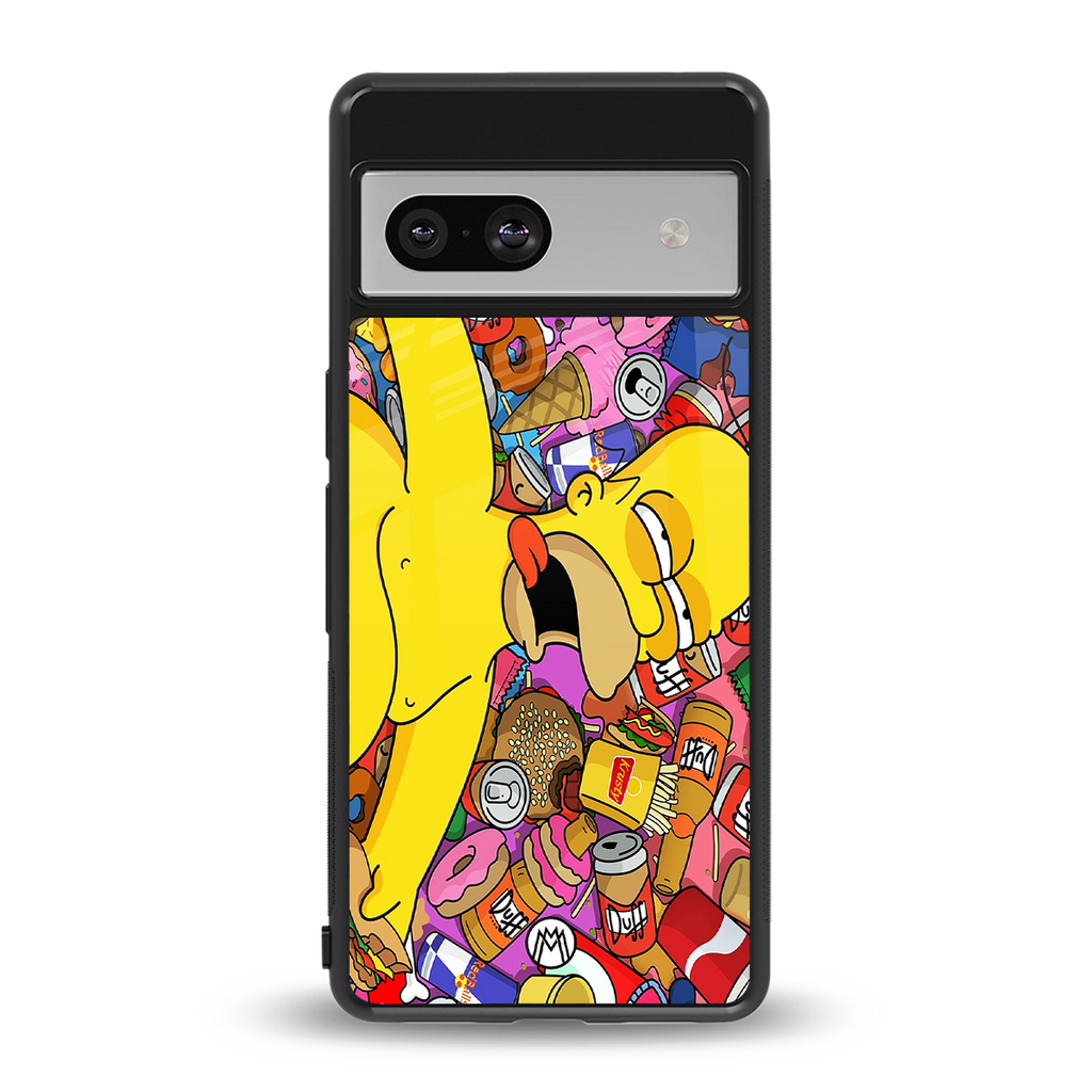 drunk homer simpsons back phone cover | glass case for Google Pixel 7