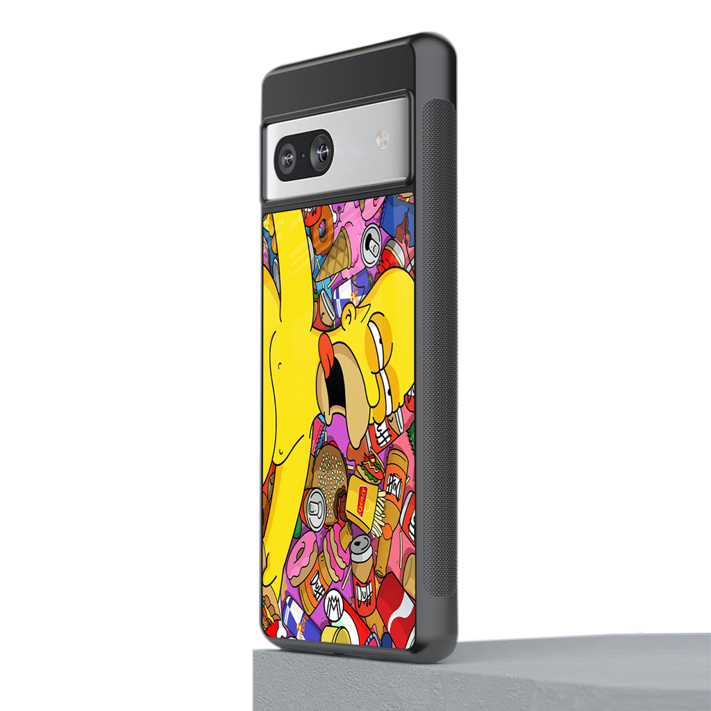 drunk homer simpsons back phone cover | glass case for Google Pixel 7