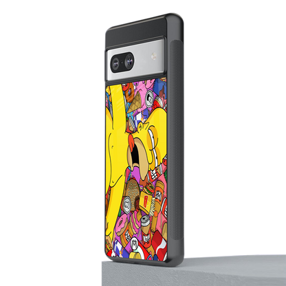 drunk homer simpsons back phone cover | glass case for Google Pixel 7