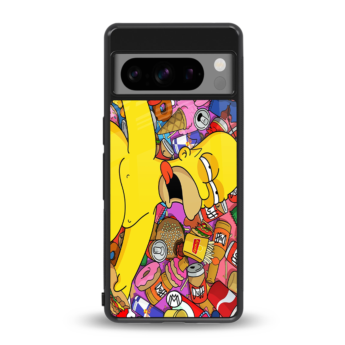 drunk homer simpsons back phone cover | glass case for google pixel 8 pro