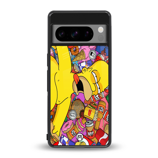 drunk homer simpsons back phone cover | glass case for google pixel 8 pro