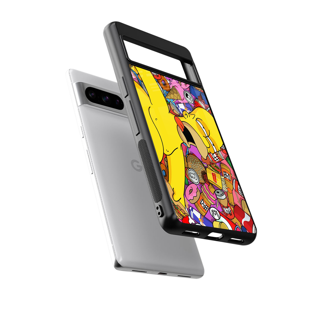 drunk homer simpsons back phone cover | glass case for google pixel 8 pro