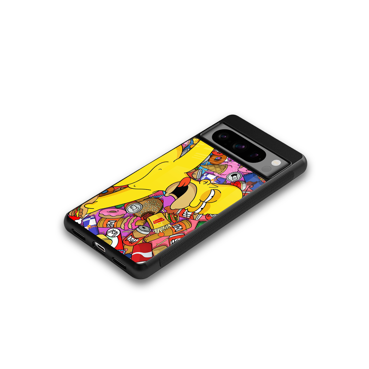 drunk homer simpsons back phone cover | glass case for google pixel 8 pro