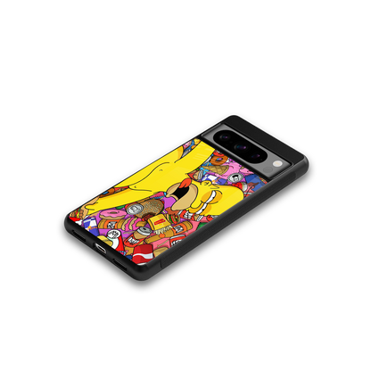 drunk homer simpsons back phone cover | glass case for google pixel 8 pro