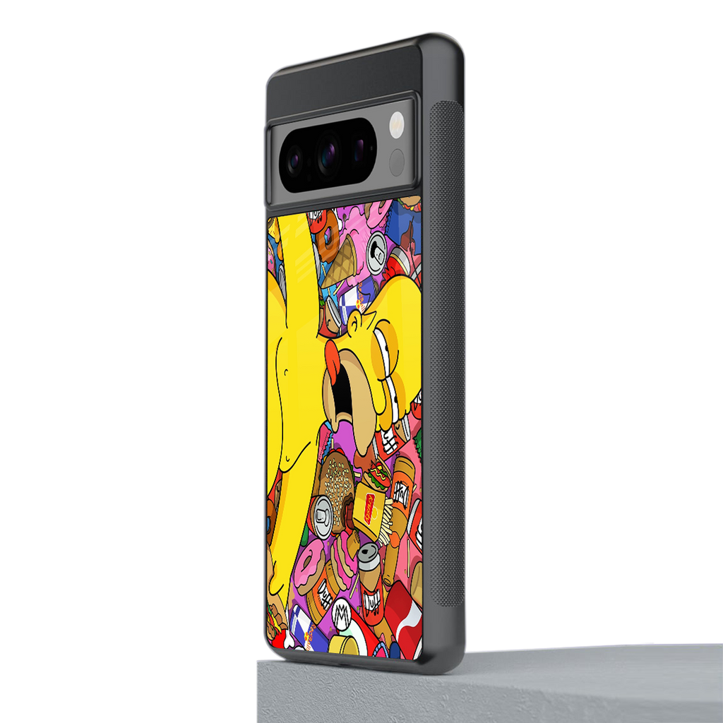 drunk homer simpsons back phone cover | glass case for google pixel 8 pro