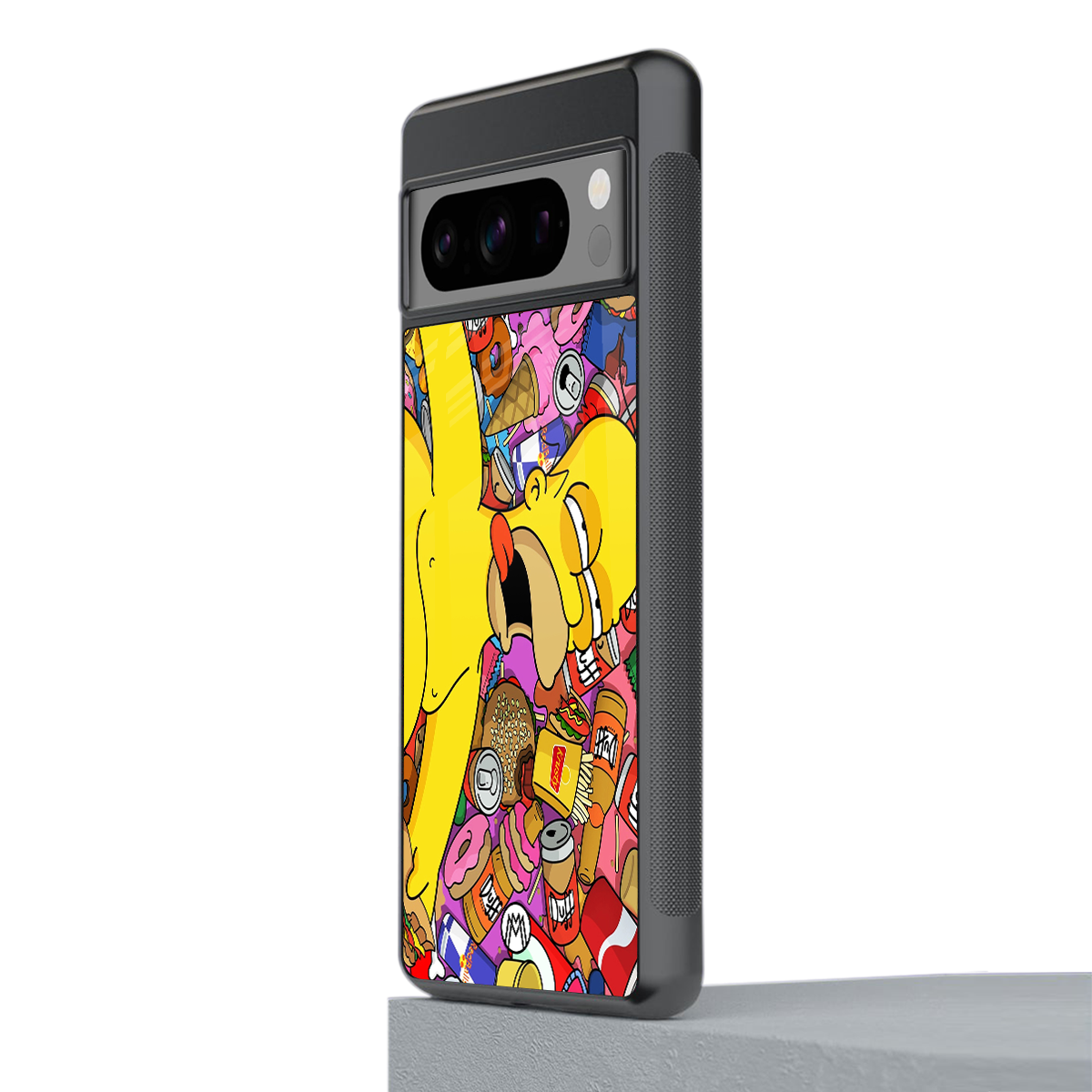 drunk homer simpsons back phone cover | glass case for google pixel 8 pro