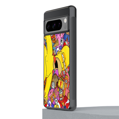 drunk homer simpsons back phone cover | glass case for google pixel 8 pro