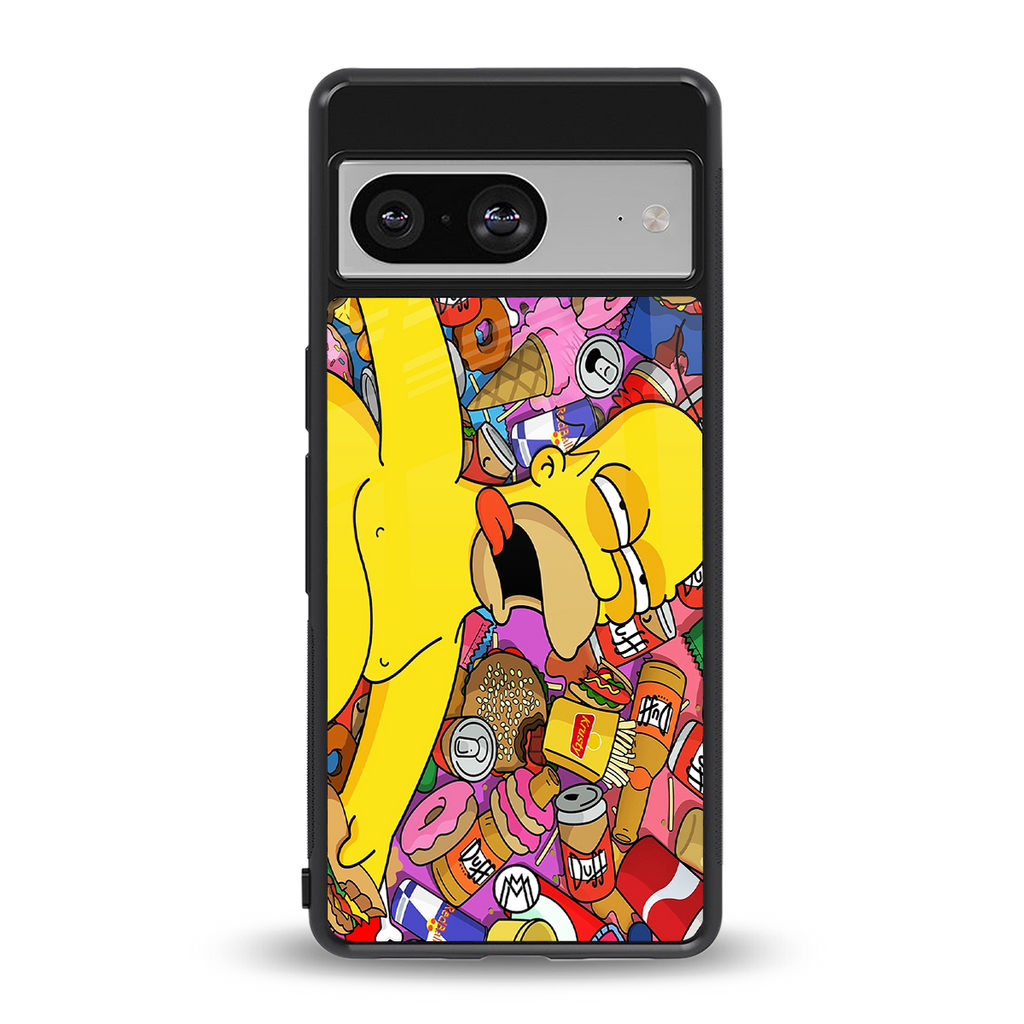 drunk homer simpsons back phone cover | glass case for Google Pixel 8