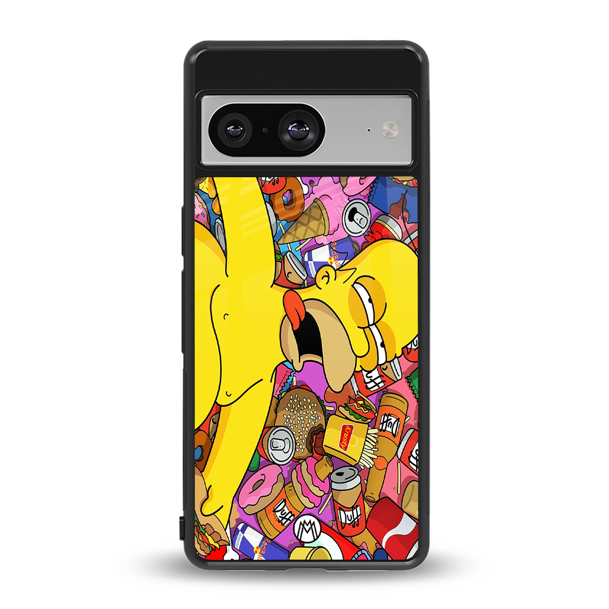 drunk homer simpsons back phone cover | glass case for Google Pixel 8
