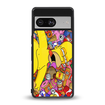 drunk homer simpsons back phone cover | glass case for Google Pixel 8