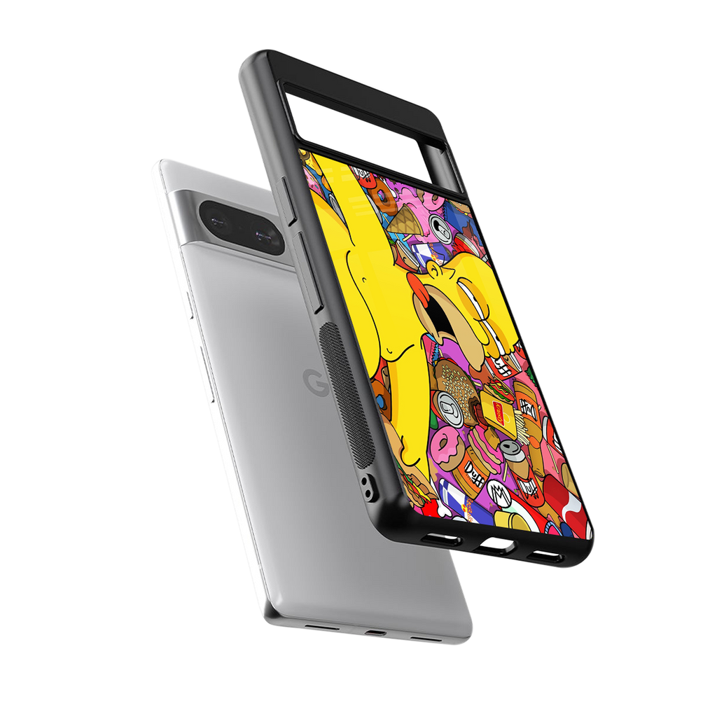 drunk homer simpsons back phone cover | glass case for Google Pixel 8