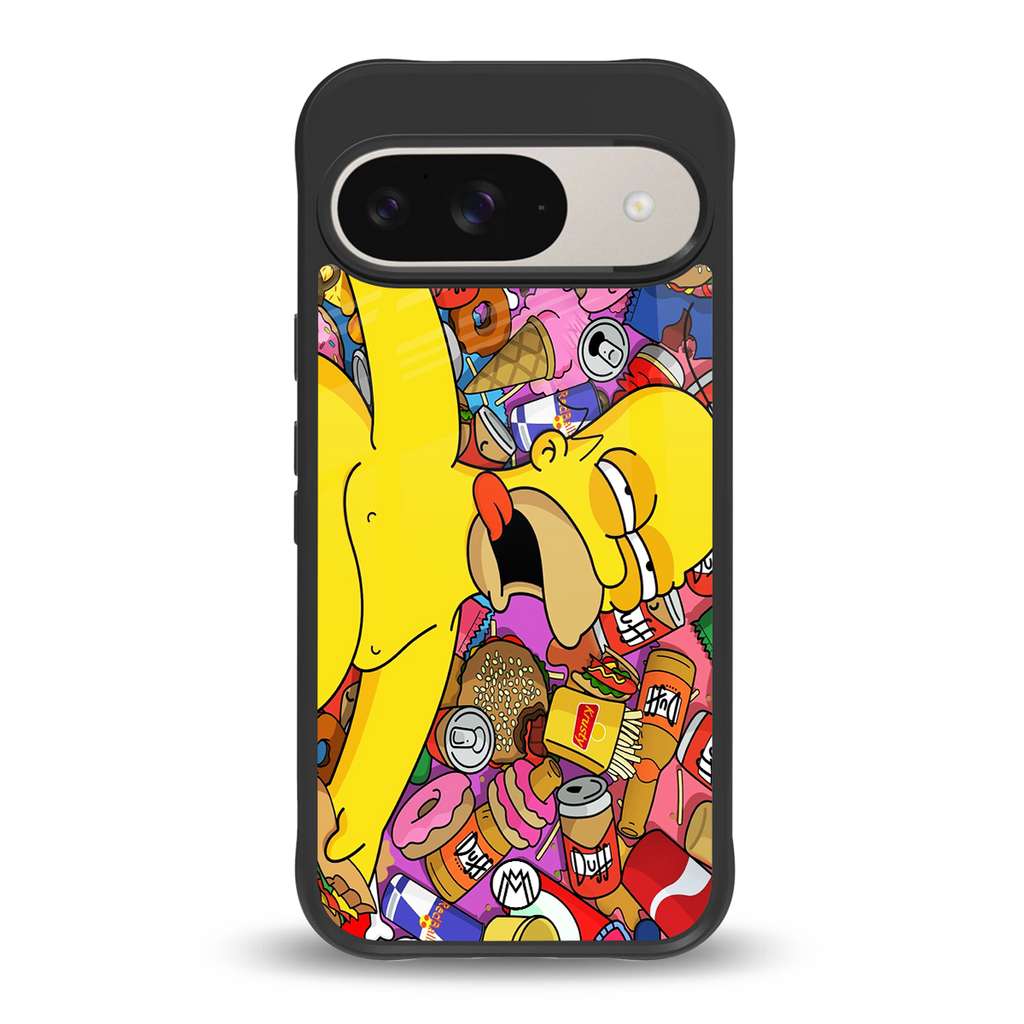 drunk homer simpsons back phone cover | glass case for google pixel 9