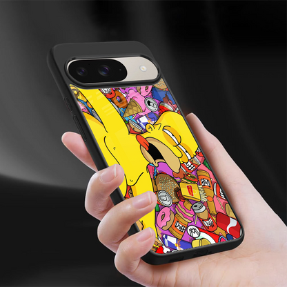 drunk homer simpsons back phone cover | glass case for google pixel 9