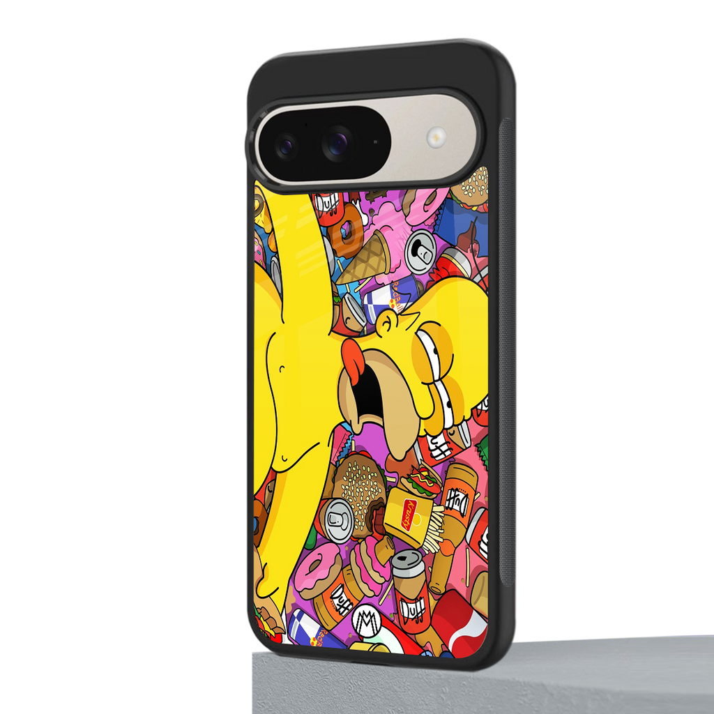 drunk homer simpsons back phone cover | glass case for google pixel 9