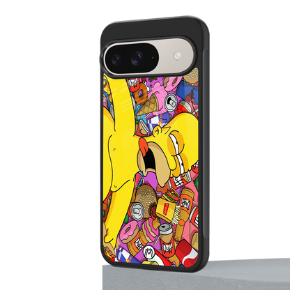 drunk homer simpsons back phone cover | glass case for google pixel 9