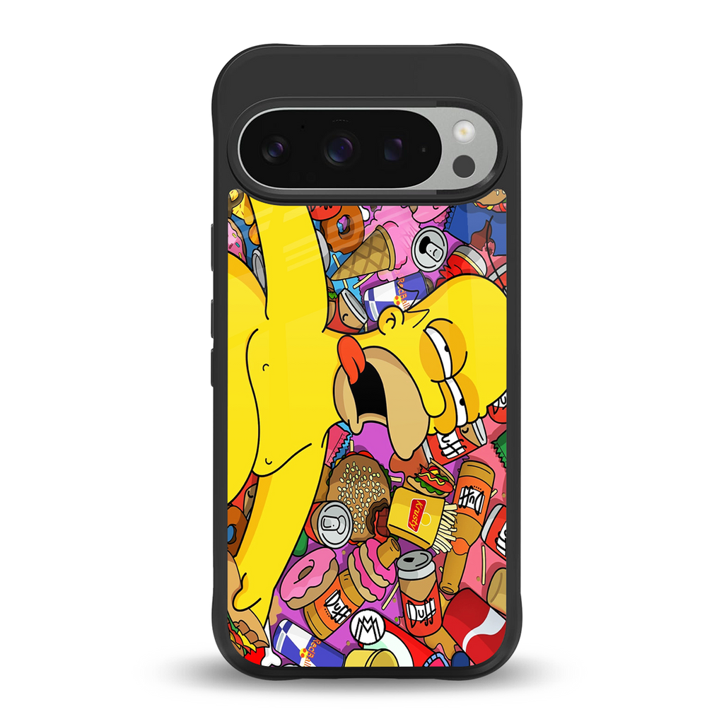 drunk homer simpsons back phone cover | glass case for google pixel 9 pro