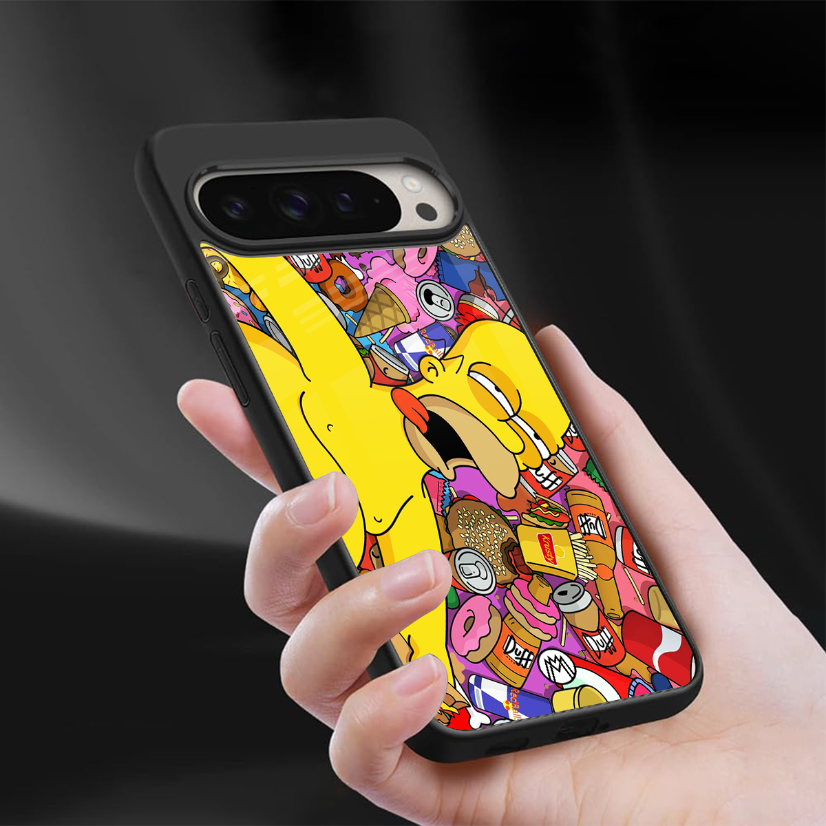drunk homer simpsons back phone cover | glass case for google pixel 9 pro