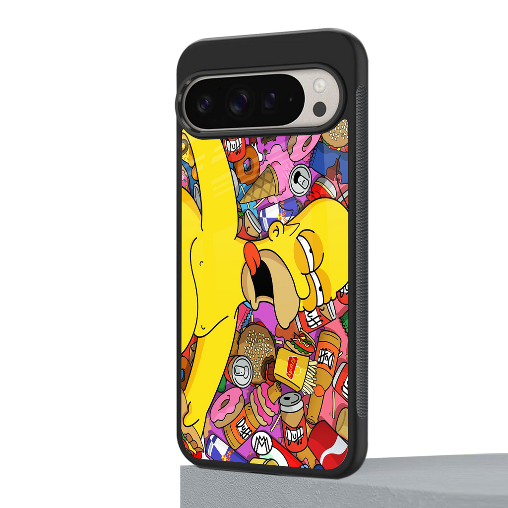 drunk homer simpsons back phone cover | glass case for google pixel 9 pro