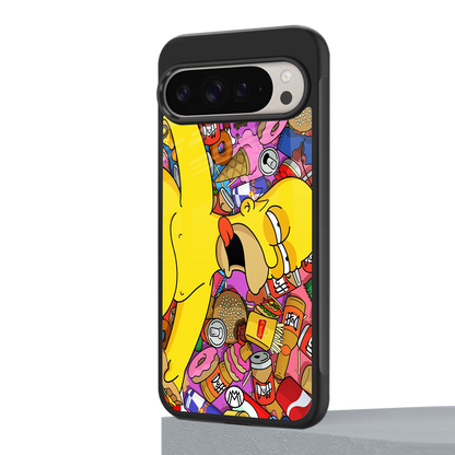 drunk homer simpsons back phone cover | glass case for google pixel 9 pro xl