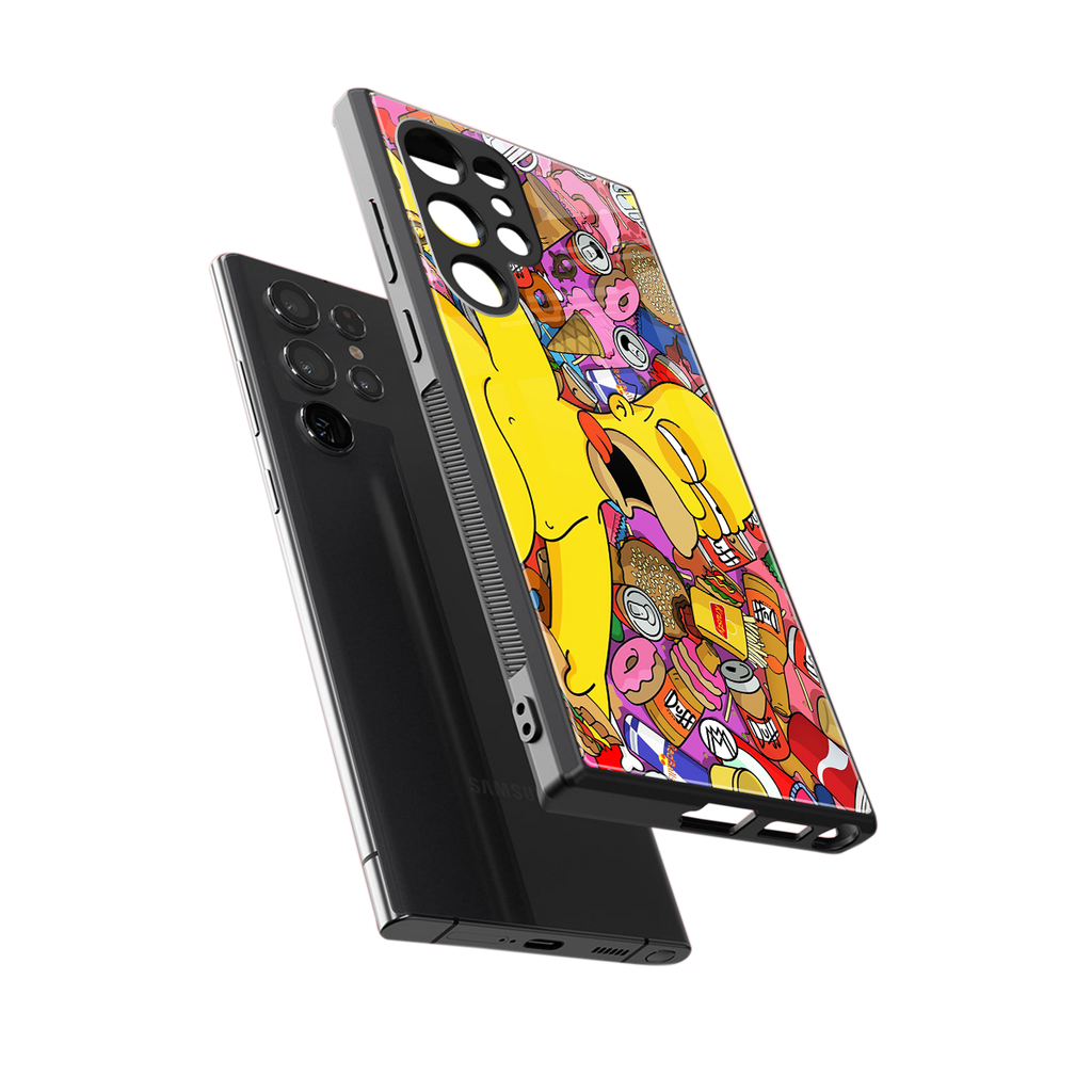drunk homer simpsons back phone cover | glass case for samsung galaxy s23 ultra
