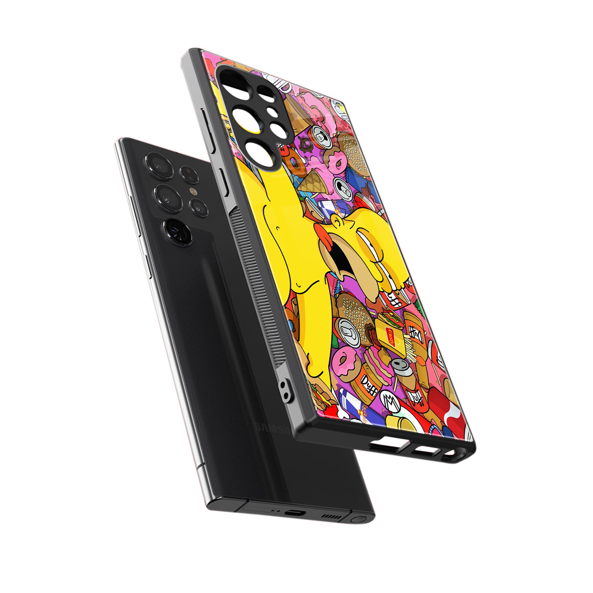 drunk homer simpsons back phone cover | glass case for samsung galaxy s23 ultra