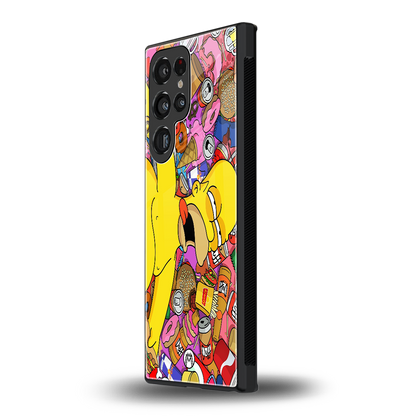 drunk homer simpsons back phone cover | glass case for samsung galaxy s24 ultra