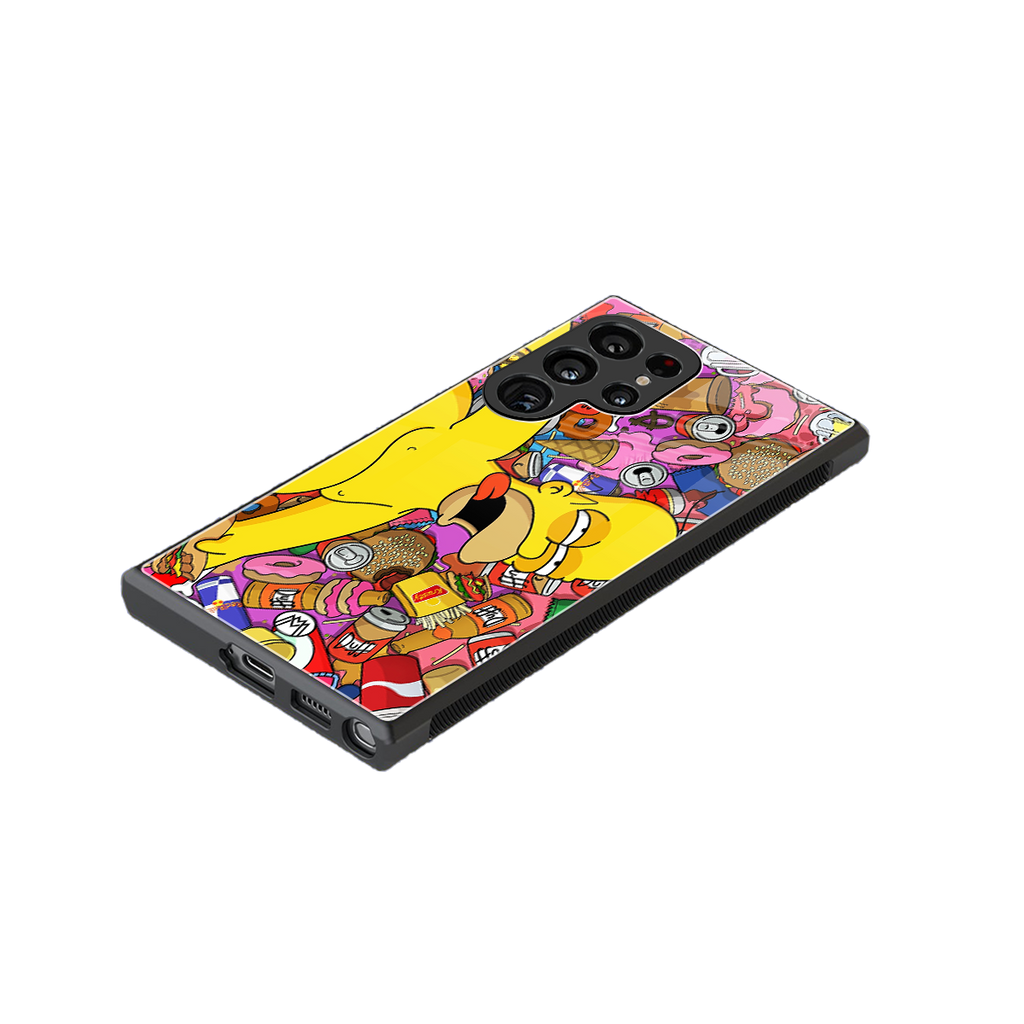 drunk homer simpsons back phone cover | glass case for samsung galaxy s23 ultra