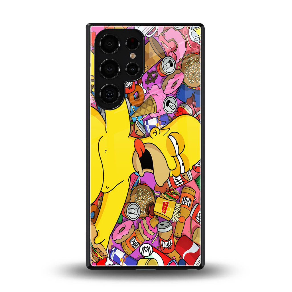 drunk homer simpsons back phone cover | glass case for samsung galaxy s25 ultra