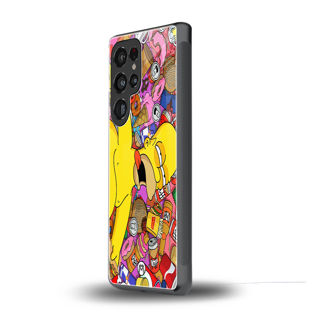 drunk homer simpsons back phone cover | glass case for samsung galaxy s25 ultra