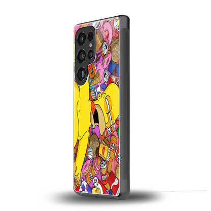 drunk homer simpsons back phone cover | glass case for samsung galaxy s25 ultra