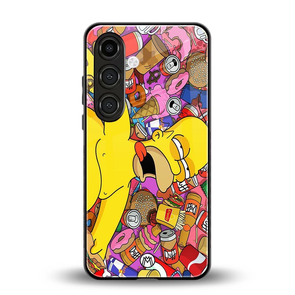 drunk homer simpsons back phone cover | glass case for samsung galaxy s24