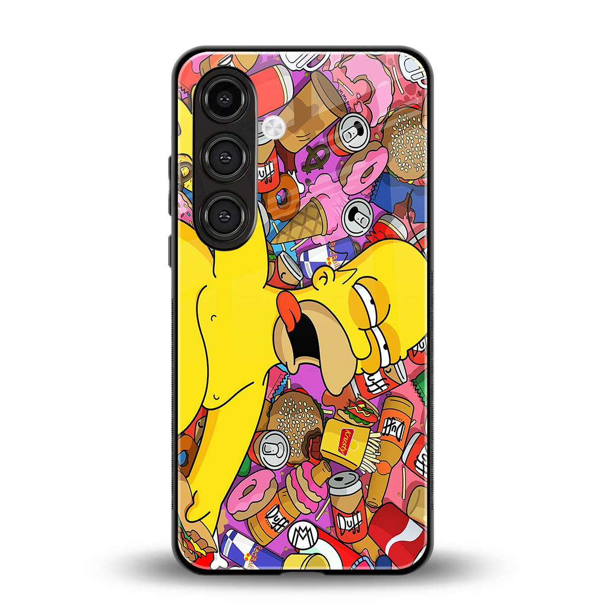 drunk homer simpsons back phone cover | glass case for samsung galaxy s24 fe