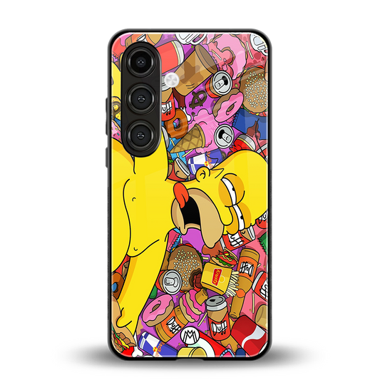 drunk homer simpsons back phone cover | glass case for samsung galaxy s24 fe