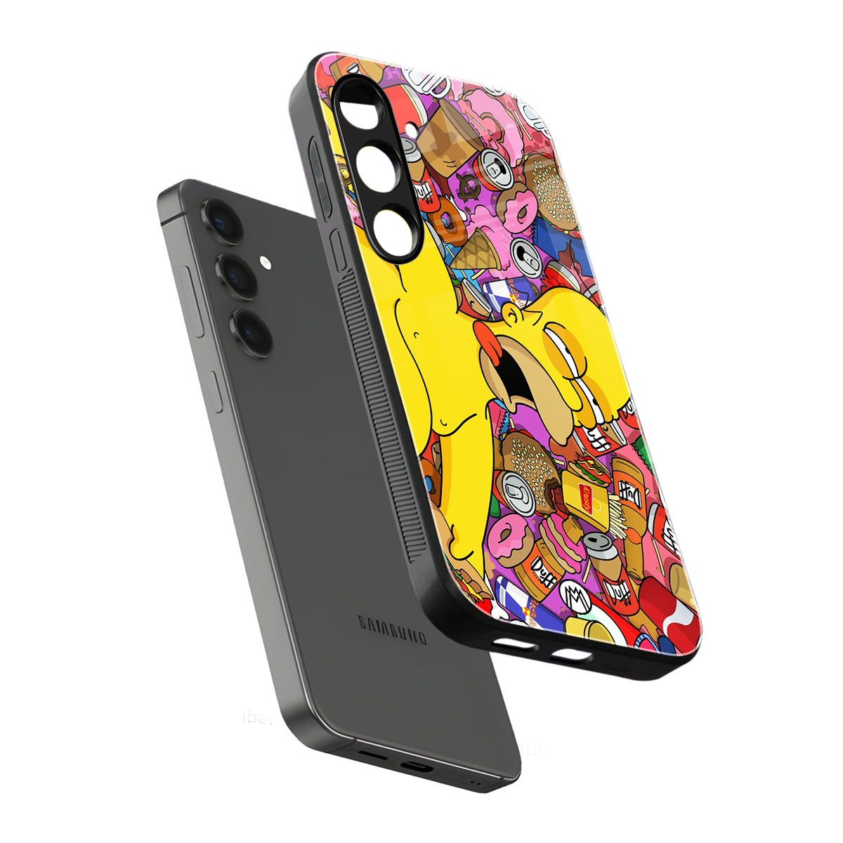 drunk homer simpsons back phone cover | glass case for samsung galaxy s24 plus