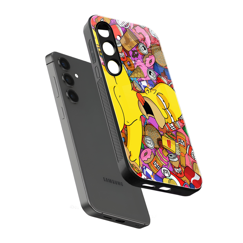 drunk homer simpsons back phone cover | glass case for samsung galaxy s23